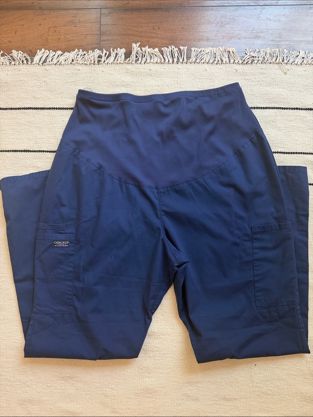 Cherokee Navy Maternity Scrub Pants with Utility Pockets